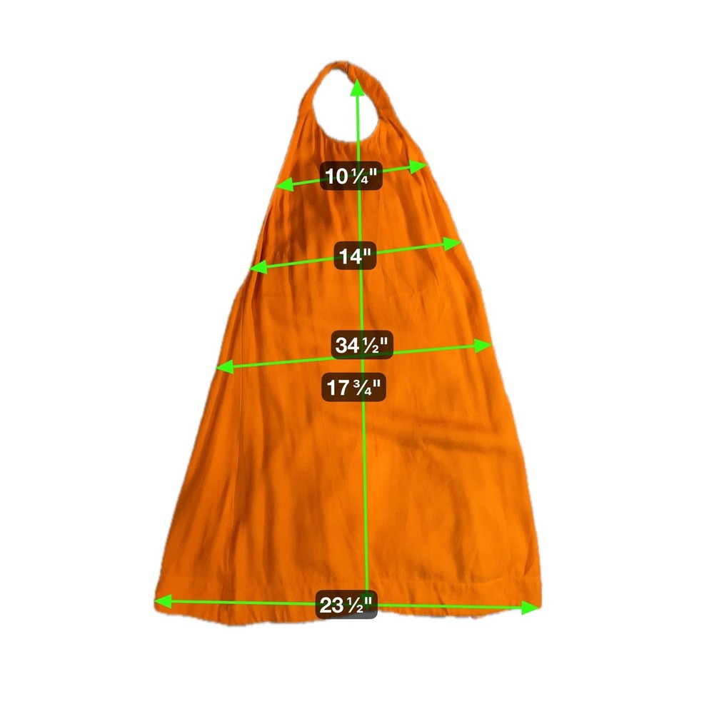 Reformation Orange Halter Neck Midi Dress Linen Blend Size Small - Picture 4 of 10